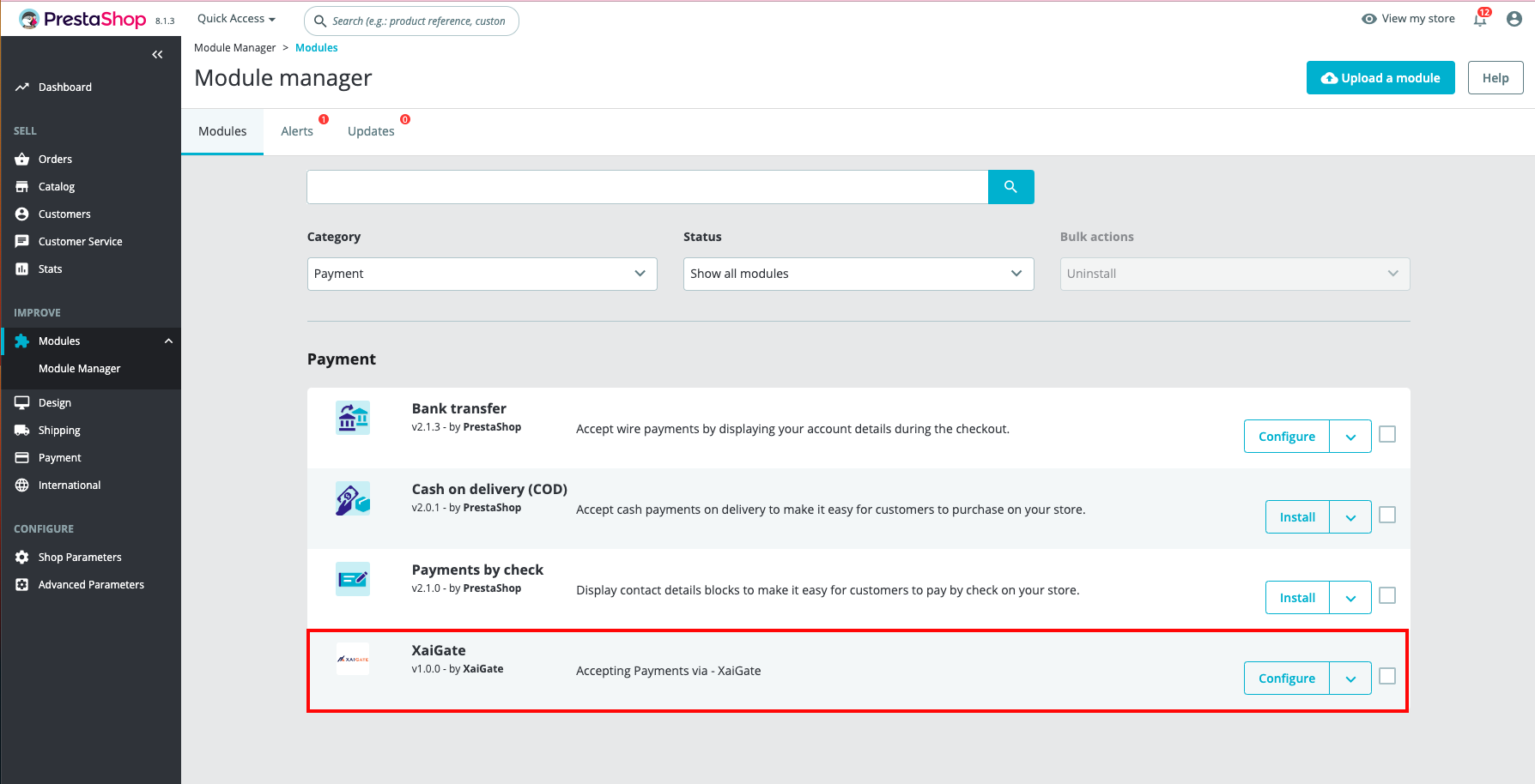 Xaigate Dashboard Interface