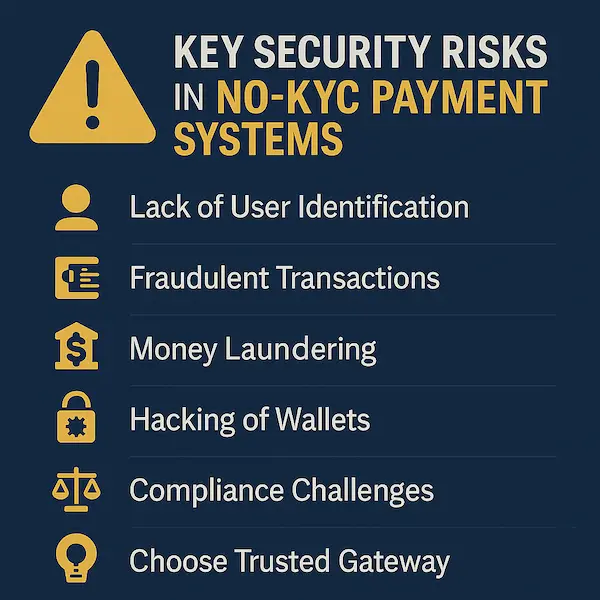 Key Security Risks in No KYC Payment Systems