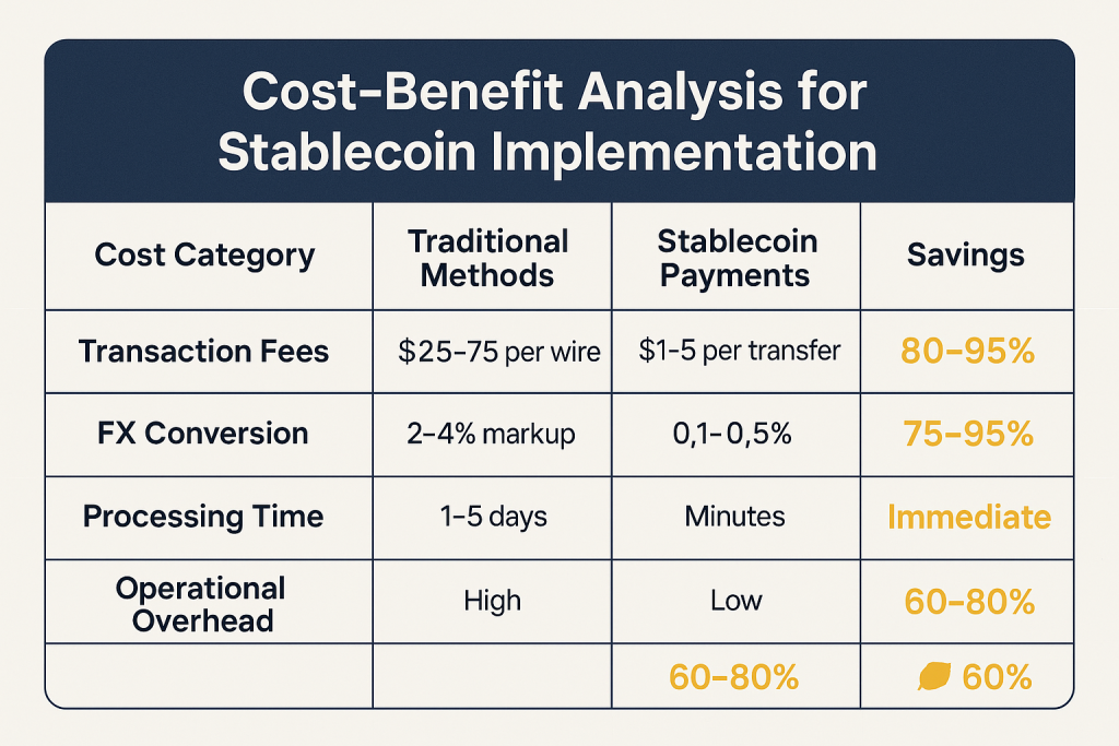 Cost-Benefit Analysis for Stablecoin Implementation
