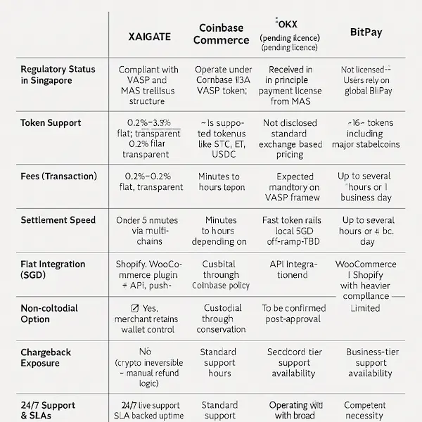Comparison Table: Payment Gateways in Singapore