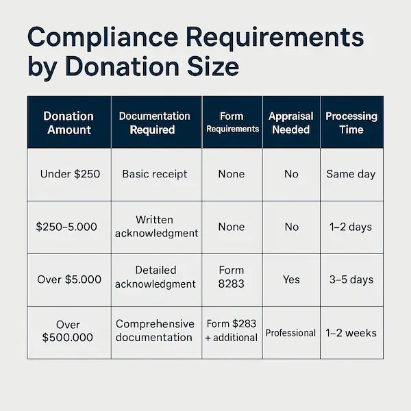 Compliance Requirements by Donation Size