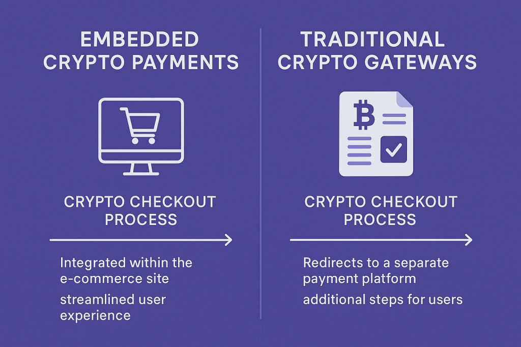 Embedded Crypto Payments vs Traditional Crypto Gateways