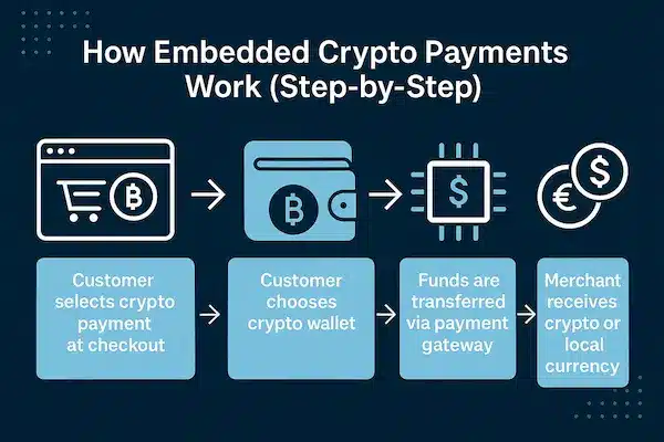 How Embedded Crypto Payments Work (Step-by-Step)
