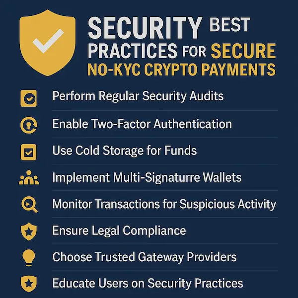 Security Best Practices for Secure No-KYC Crypto Payments