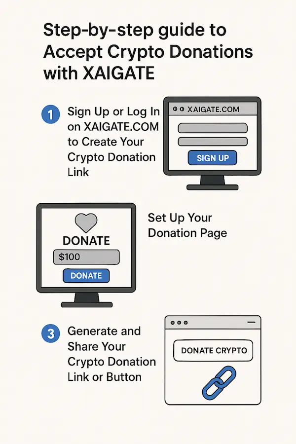 Step-by-step guide to Accept Crypto Donations with XAIGATE