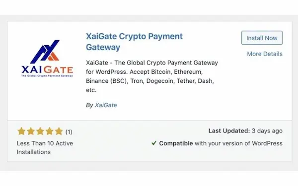 XaiGate is a btc payment gateway plugin for WordPress, enabling crypto payments with ease