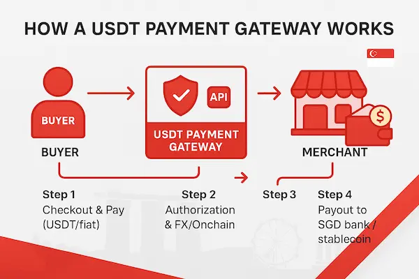 How a USDT Payment Gateway Works (Buyer → Merchant → Settlement)
