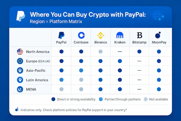 Where You Can Buy Crypto with PayPal: Region × Platform Matrix