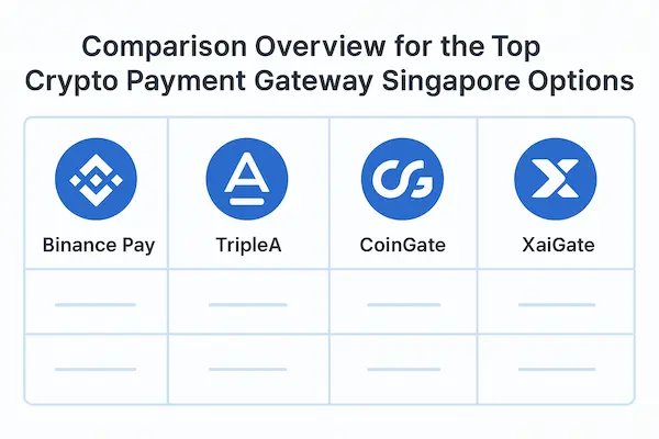 Comparison overview for the top crypto payment gateway Singapore options