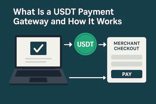 Step-by-Step Guide: How to Integrate USDT Payment Gateway for Online Businesses 2 diagram showing how to integrate USDT payment gateway from customer wallet to merchant account