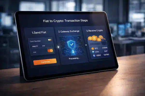 Fiat to Crypto Payment Gateway 2026 – Secure, Fast & Compliant Business Solutions 4 How a Fiat to Crypto Payment Gateway Works (Step-by-Step Guide)