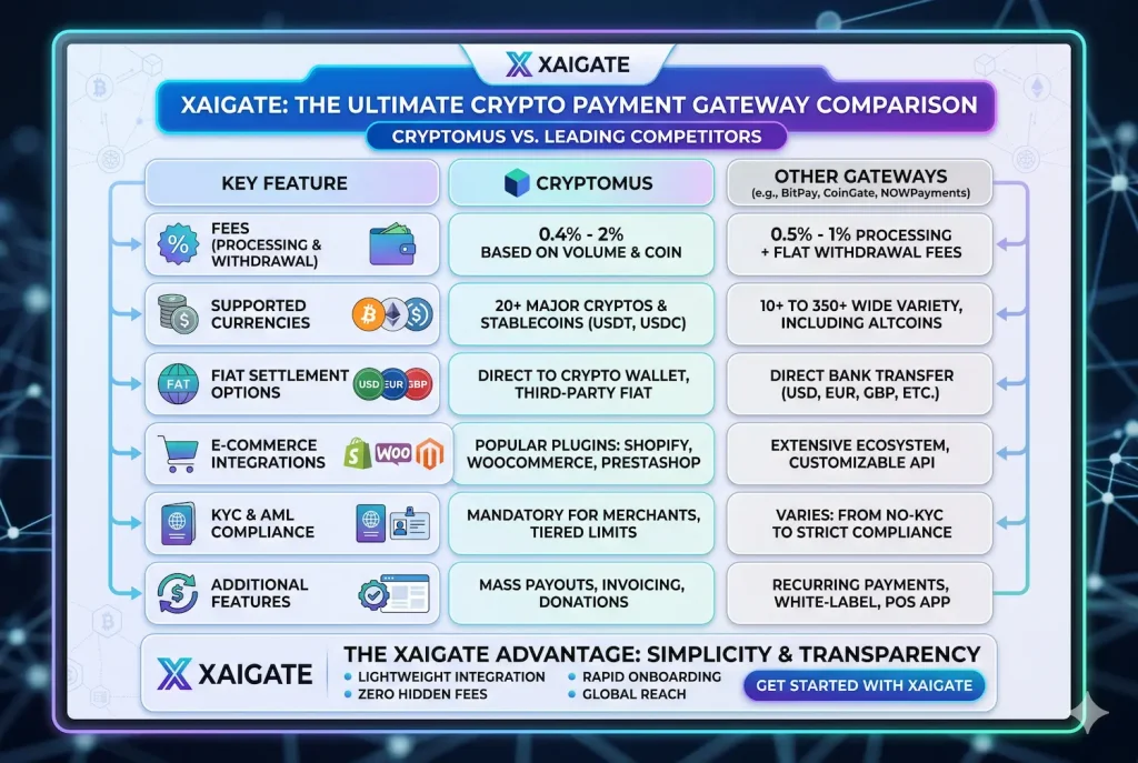 Cryptomus Crypto Payment Gateway: Features, Fees, and Benefits for Online Businesses 6 Cryptomus vs Other Crypto Payment Gateways