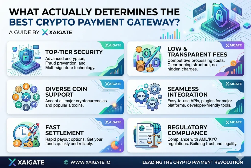 What’s the Best Crypto Payment Gateway? A Practical 2026 Guide for Businesses 2 What actually determines the best crypto payment gateway