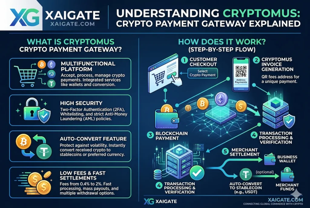 Cryptomus Crypto Payment Gateway: Features, Fees, and Benefits for Online Businesses 1 What Is Cryptomus Crypto Payment Gateway and How Does It Work?