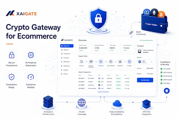 Why Ecommerce Businesses Crypto Payment Gateway in 2026 1 Crypto payment gateway for ecommerce businesses by XAIGATE