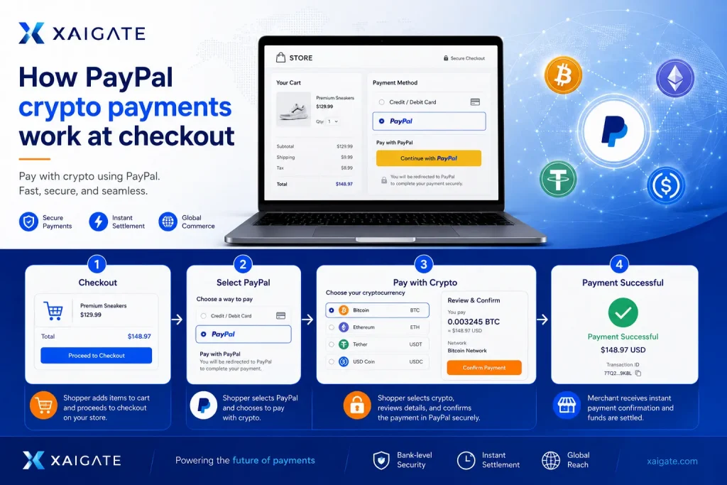 How PayPal crypto payments work at checkout