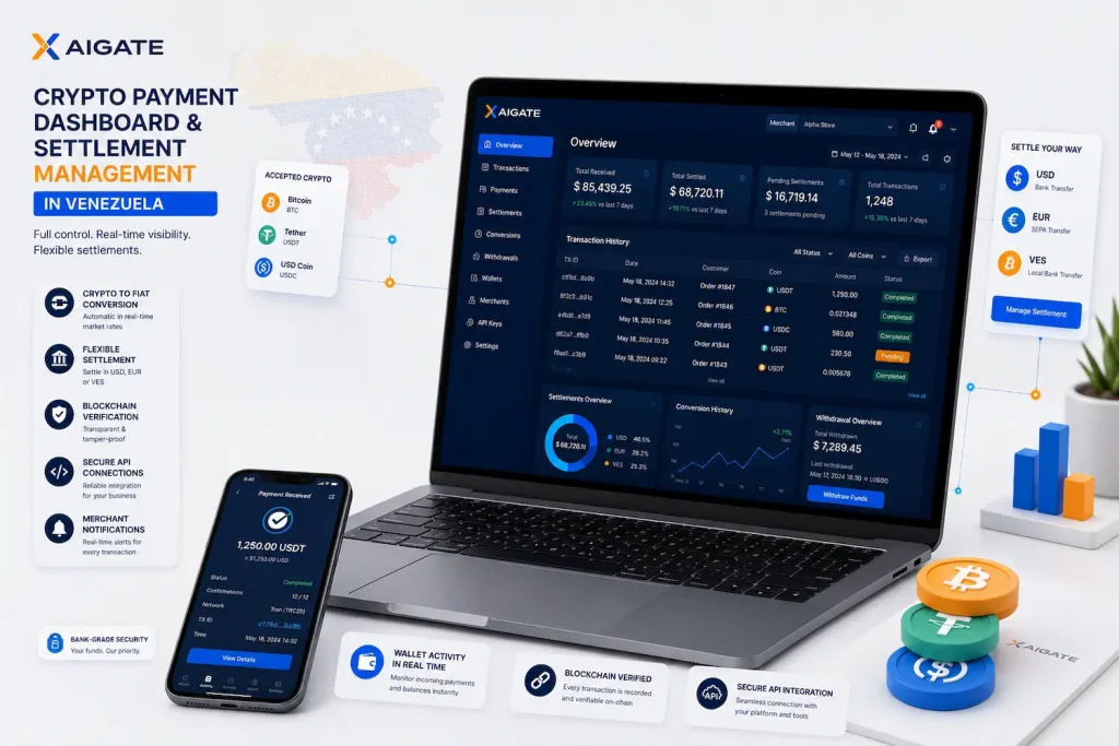 Venezuela Crypto Payment Gateway: Cryptocurrency Payments Expand in the Digital Economy 3 Payment Dashboard, Settlement, and Transaction Management
