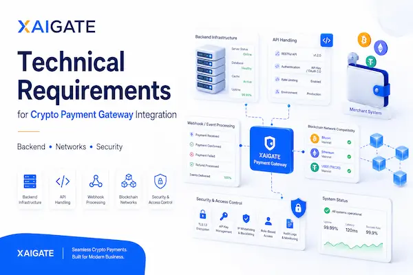Technical requirements for secure crypto payment gateway integration