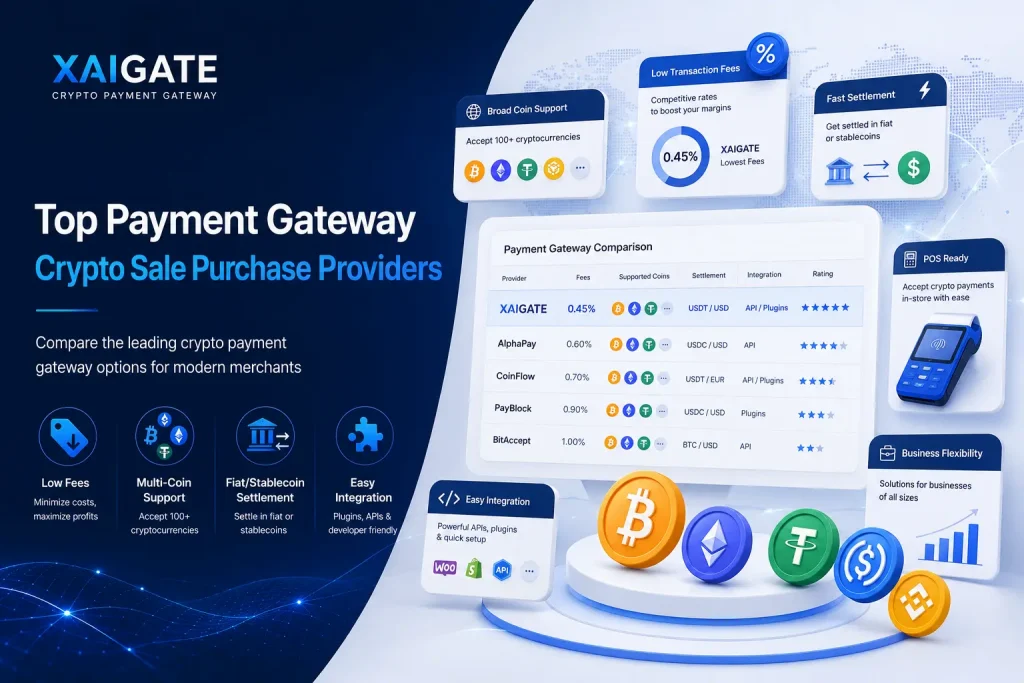 Payment gateway crypto sale purchase providers by XAIGATE