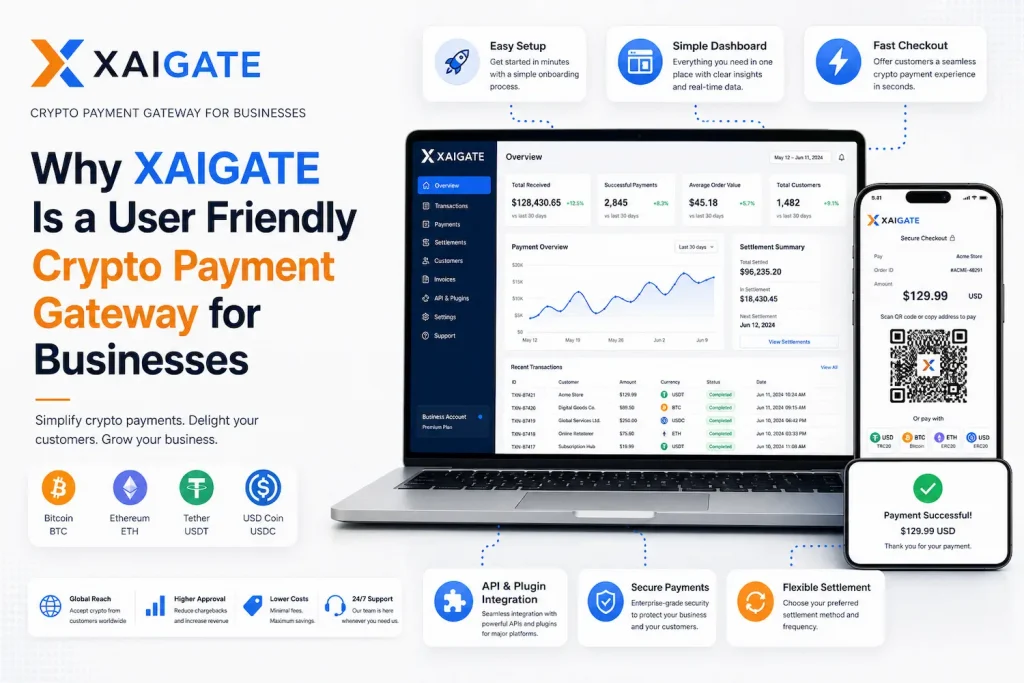 What Makes a User Friendly Crypto Payment Gateway for Modern Businesses 5 Why XAIGATE Is a User Friendly Crypto Payment Gateway for Businesses