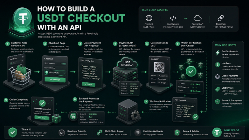 How to Build a USDT Checkout With an API